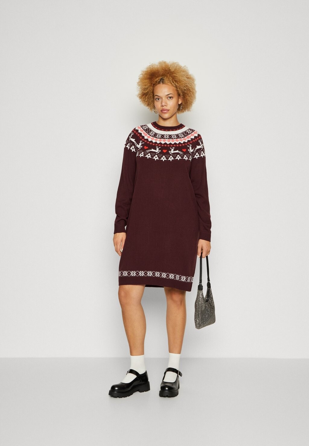 

Платье ONLY Carmakoma CARSNOW XMAS DRESS, цвет winetasting