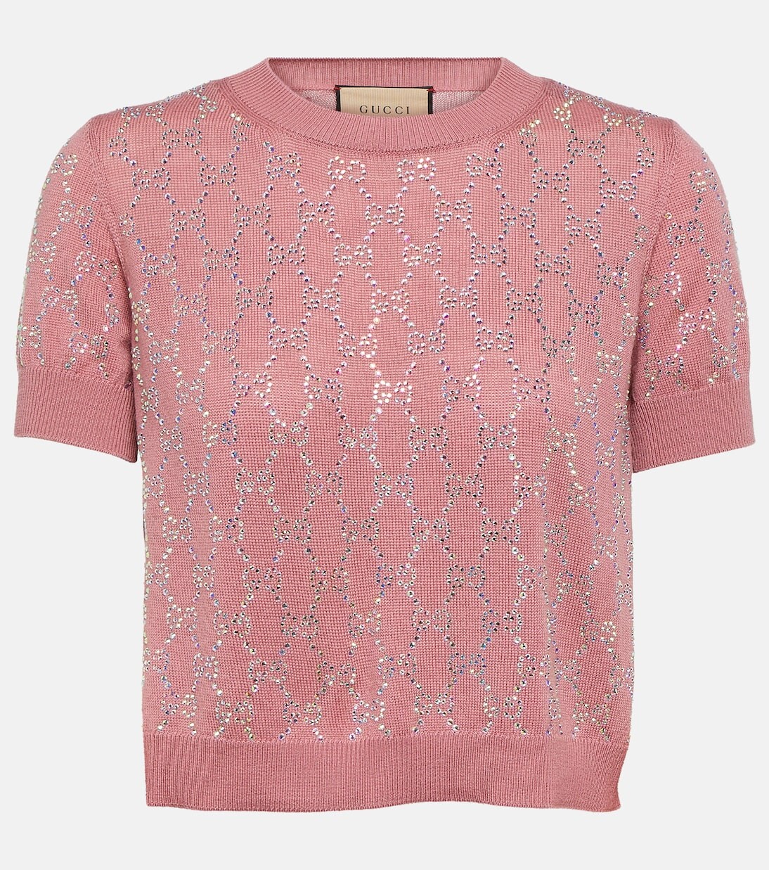 

Укороченный шерстяной топ crystal gg Gucci, черный