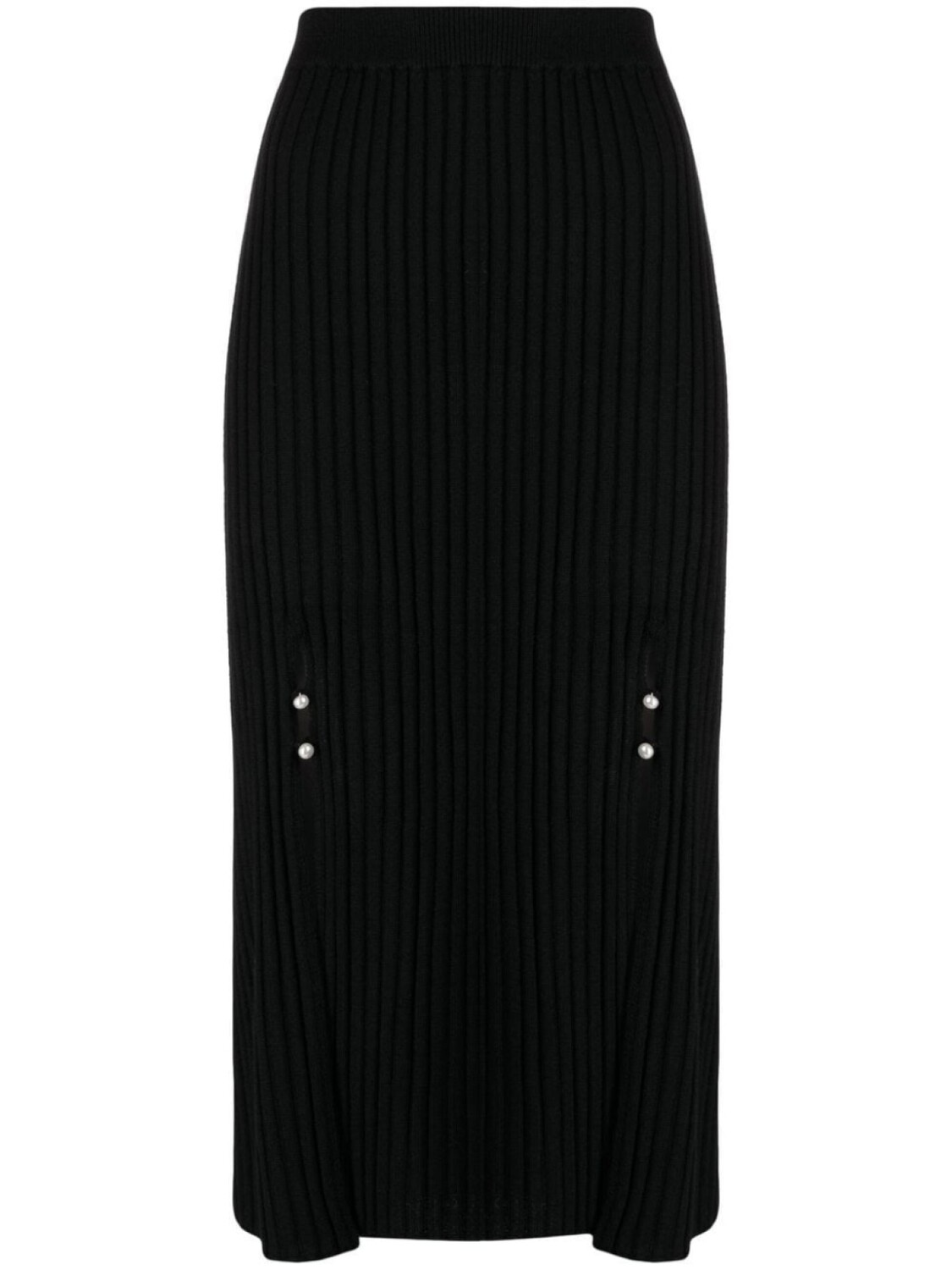 

B+Ab ribbed-knit front-slit skirt, черный