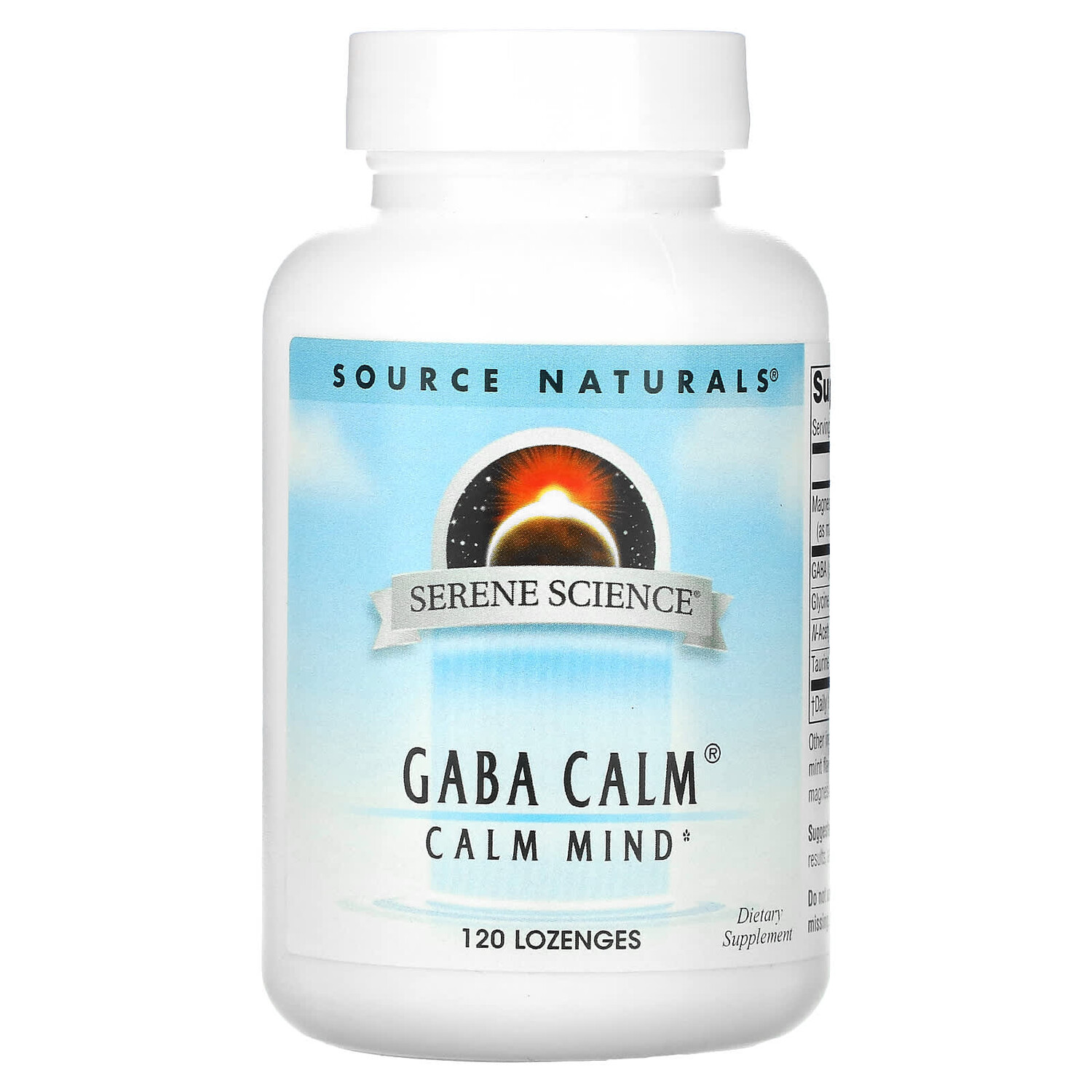 

GABA Calm, ГАМК, 120 таблеток для рассасывания, Source Naturals