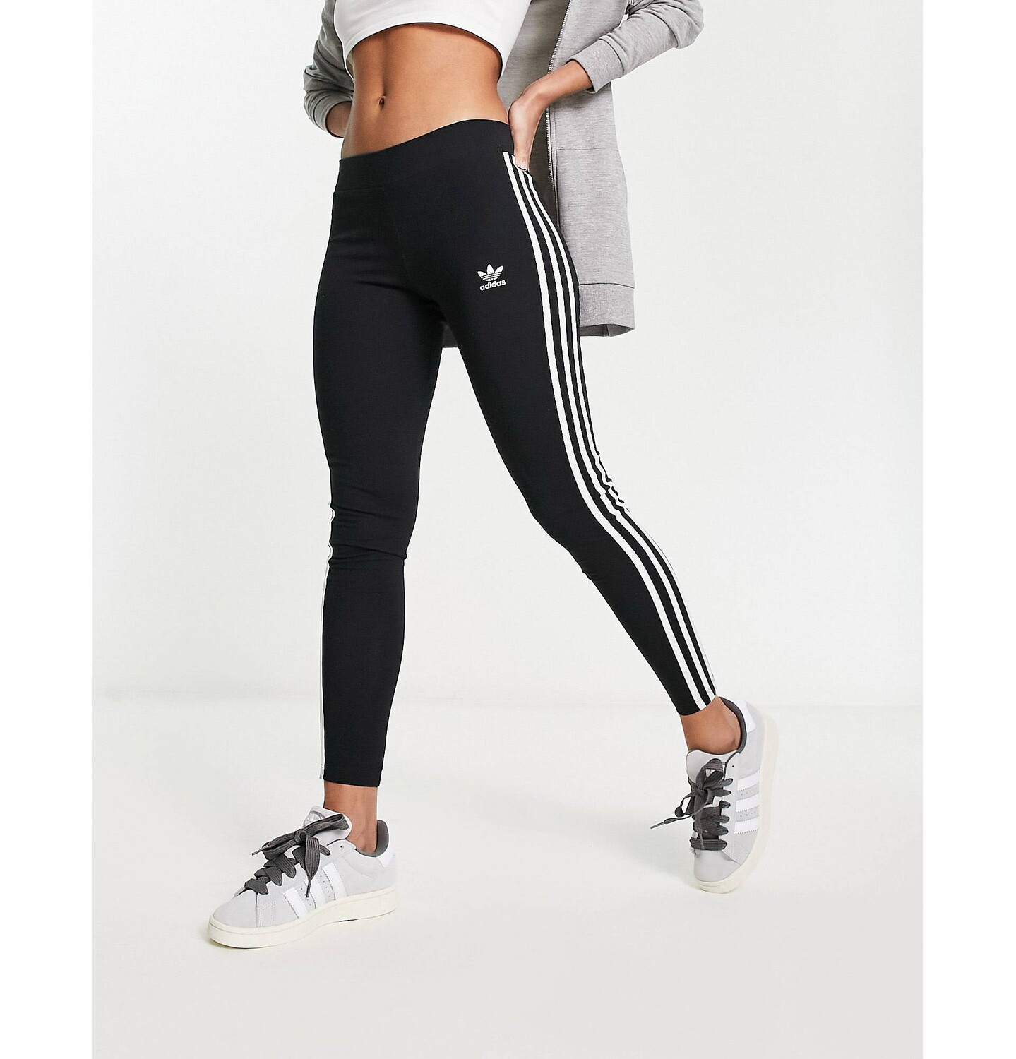 

Черные леггинсы с 3 полосками adidas Originals, Черный