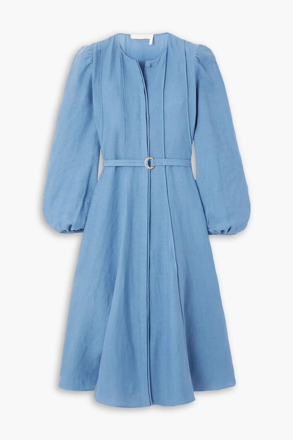 

Льняное платье миди с поясом Chloé, светло-синий