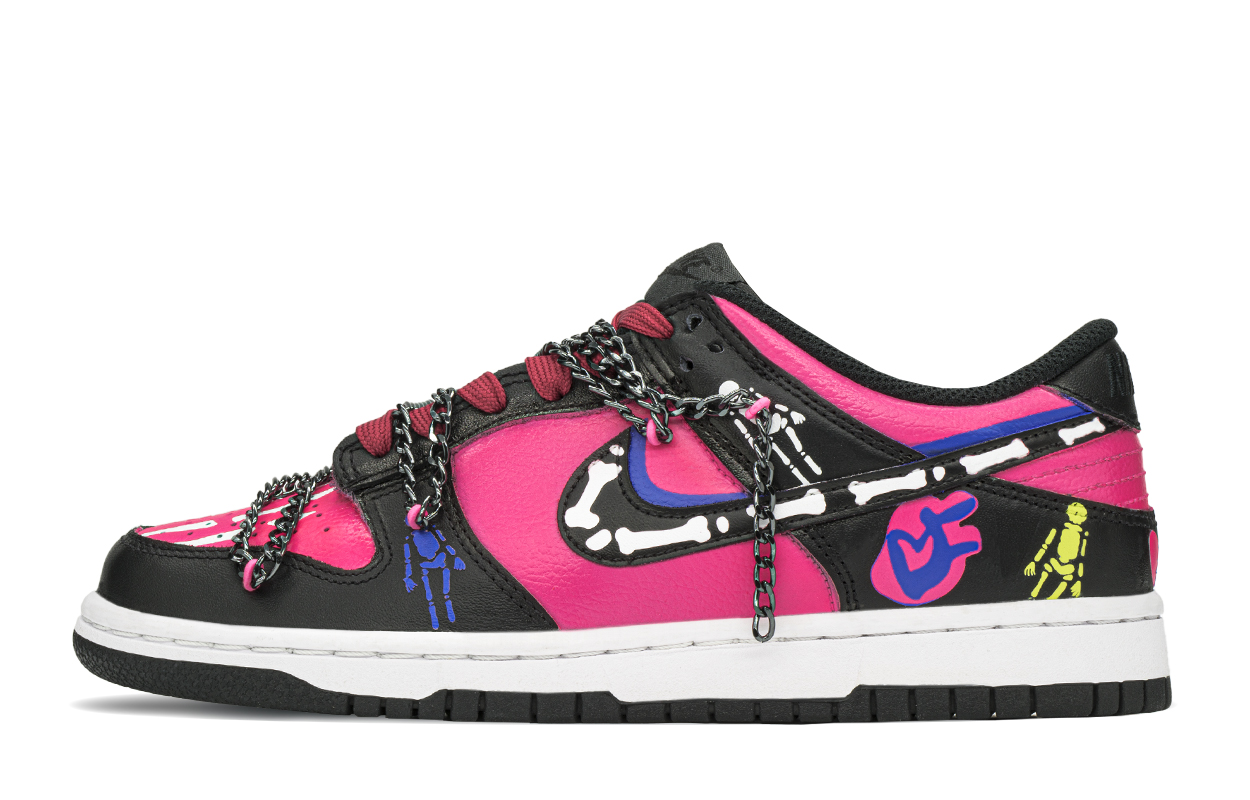 

Кроссовки Nike Dunk Skateboarding Shoes Women's Low-top Black/pink, черный