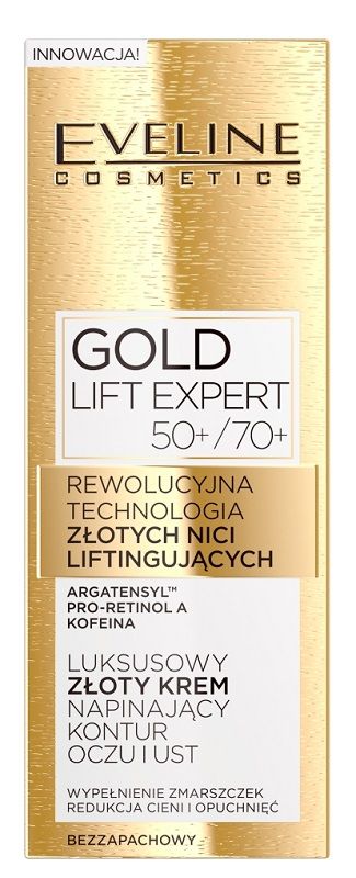 цена Eveline Gold Lift Expert 50-70+ крем для области вокруг глаз и губ, 15 ml