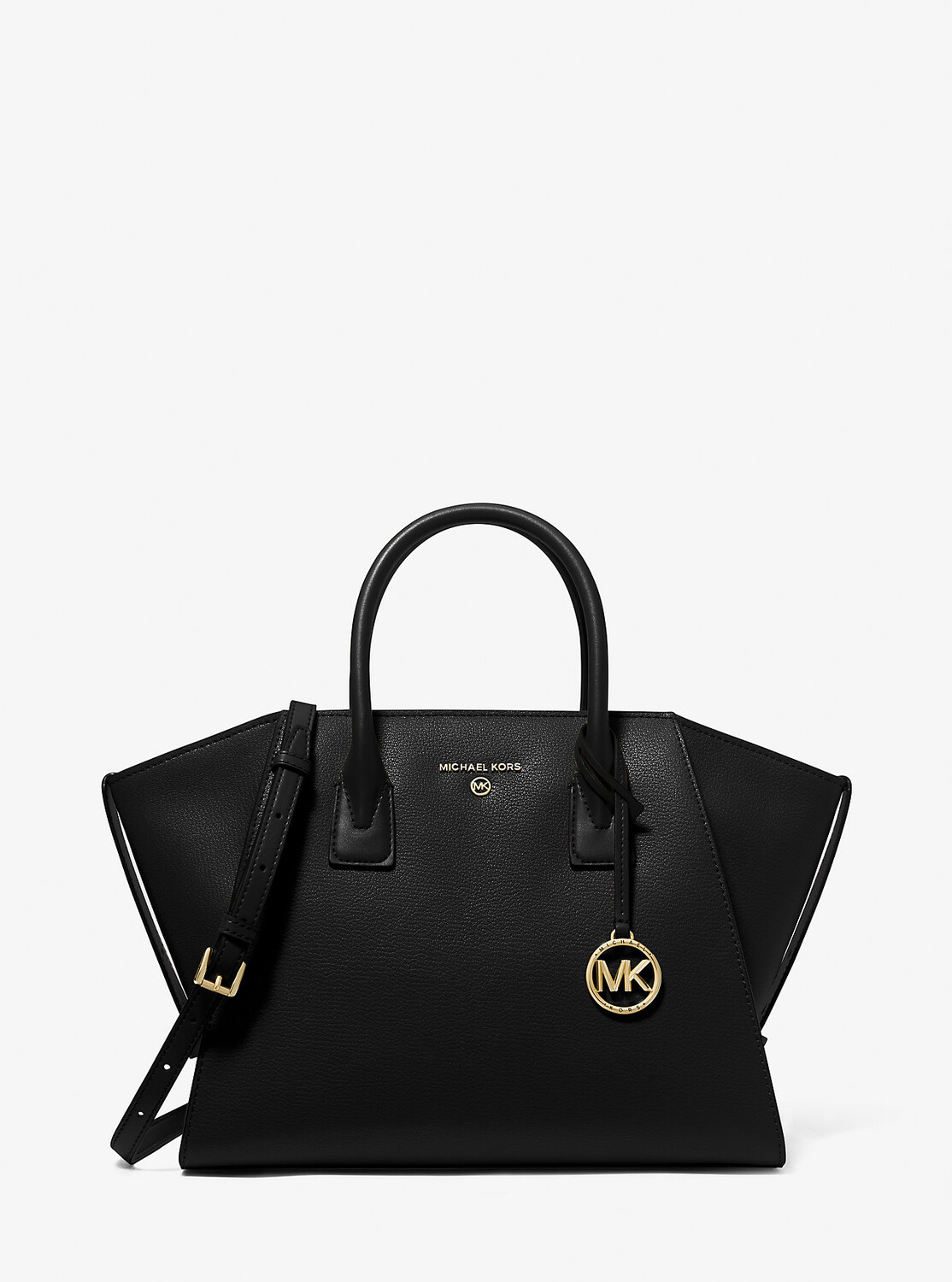 

Большая кожаная сумка-портфель Avril на молнии сверху Michael Kors, черный