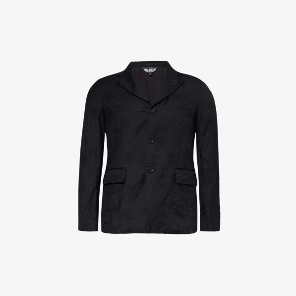 

Однобортный шерстяной пиджак с вышивкой celestial Comme des Garçons, черный