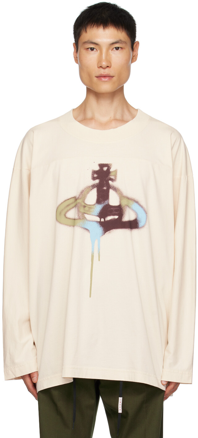 

Бежевая футболка с длинным рукавом Fresh Fresh Vivienne Westwood, Бежевый;белый