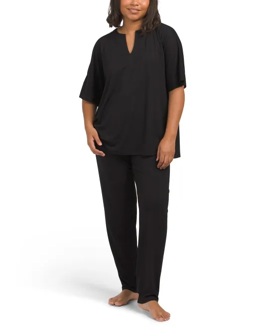 

Пижамный комплект Oasis Lounge из джерси N Natori, черный