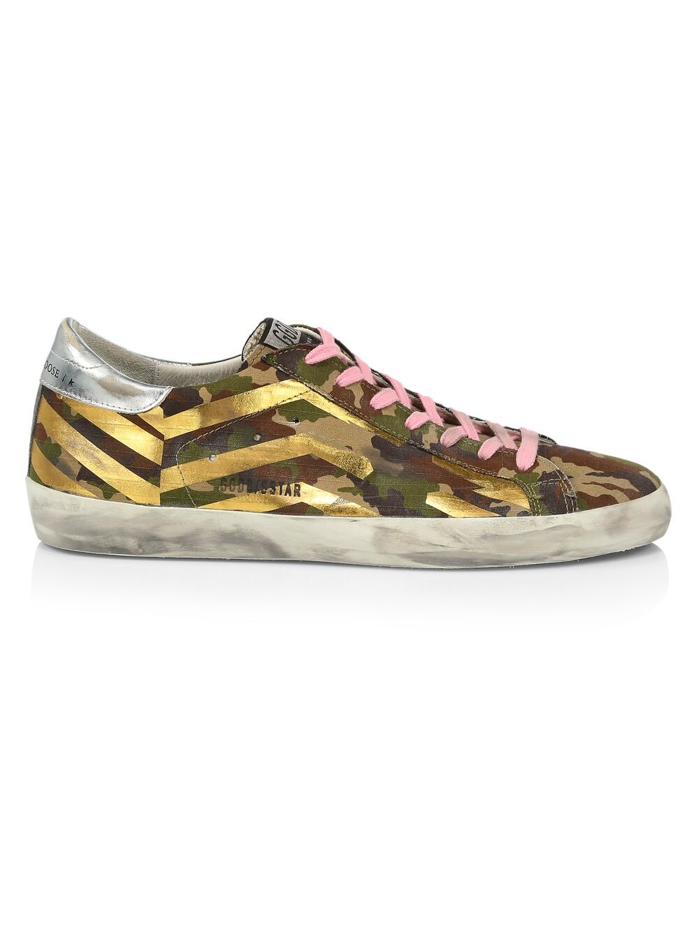 

Золотые камуфляжные кроссовки Super Star Golden Goose, зеленый