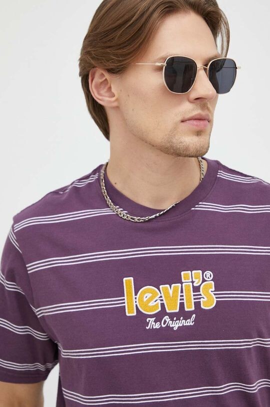 

Хлопковая футболка Levi's, фиолетовый