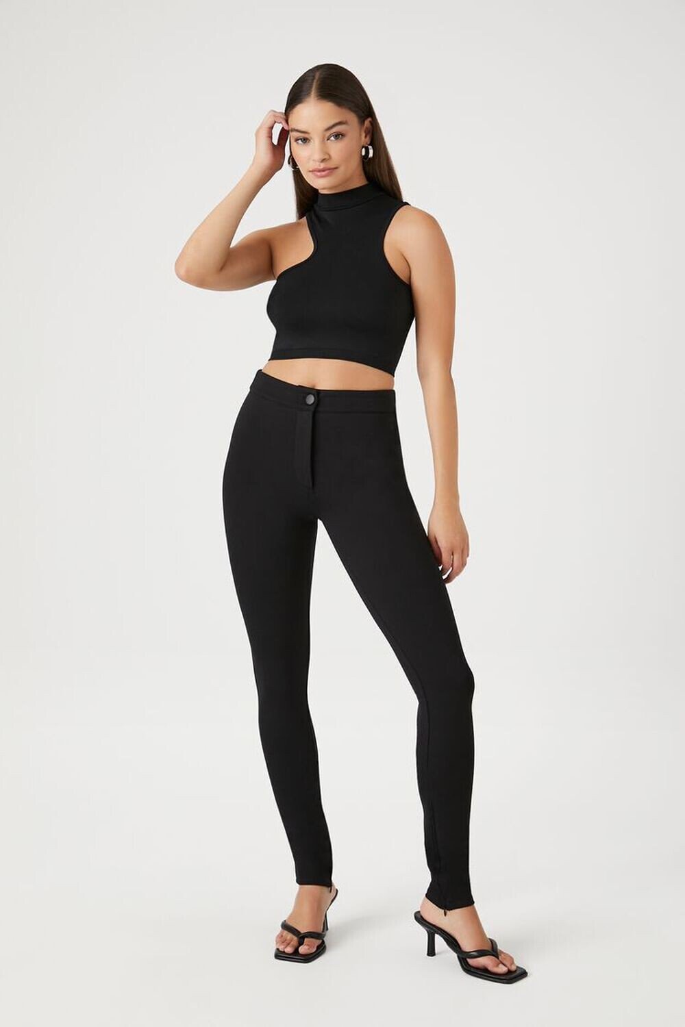 

Леггинсы вязки Ponte с высокой посадкой Forever 21, черный