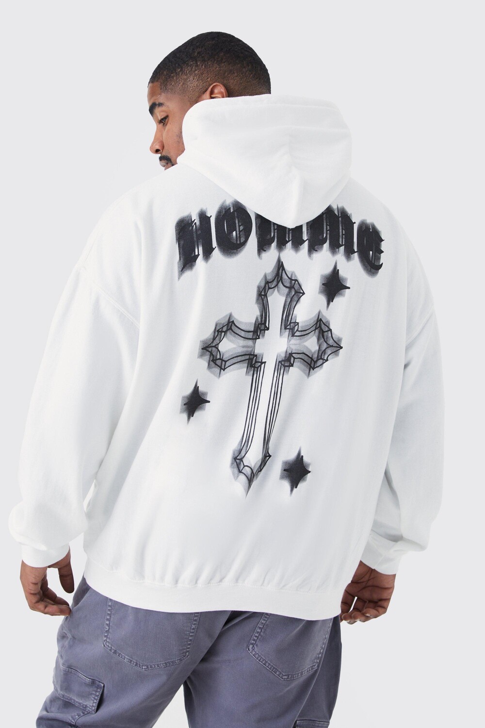 

Худи plus homme с графикой Boohoo, белый