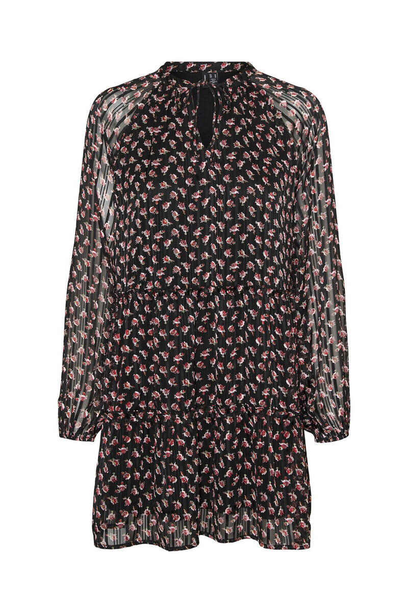 

Короткое струящееся платье с длинными рукавами Vero Moda, черный