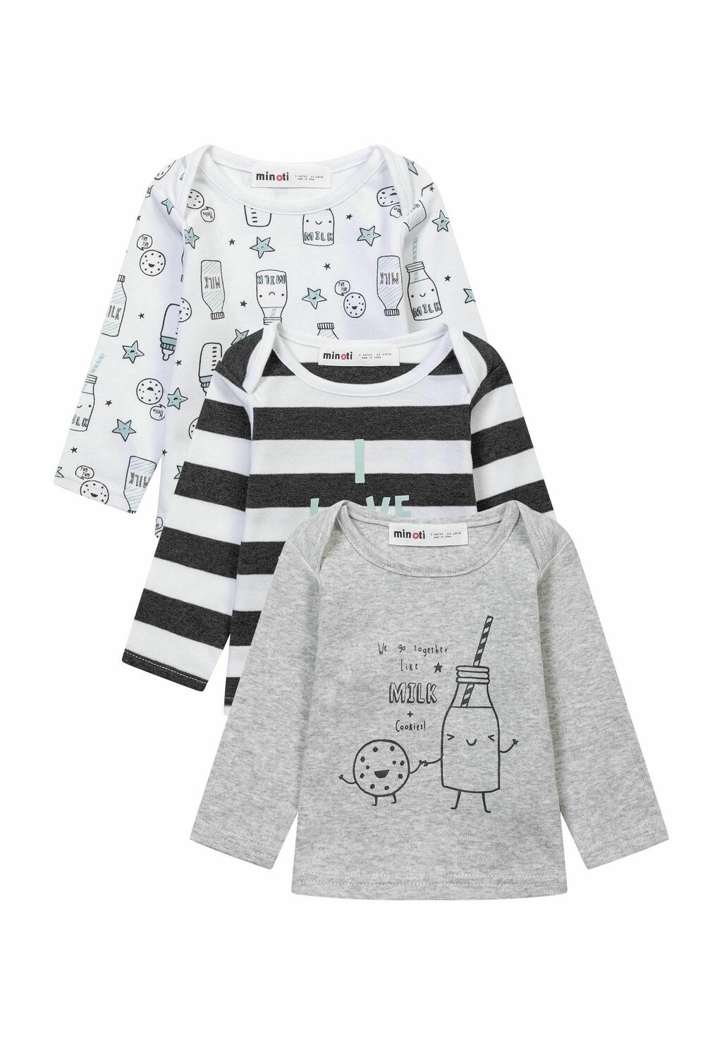 

Рубашка с длинным рукавом 3 PACK MINOTI, цвет grey white