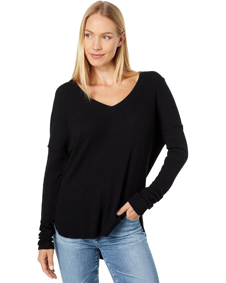 

Футболка bobi Los Angeles Drop Shoulder V-Neck, черный