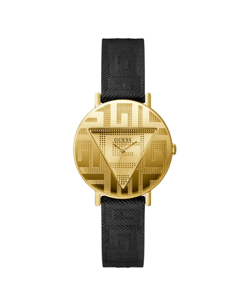 цена Легендарные женские часы GW0478L2 из кожи с черным ремешком Guess, черный
