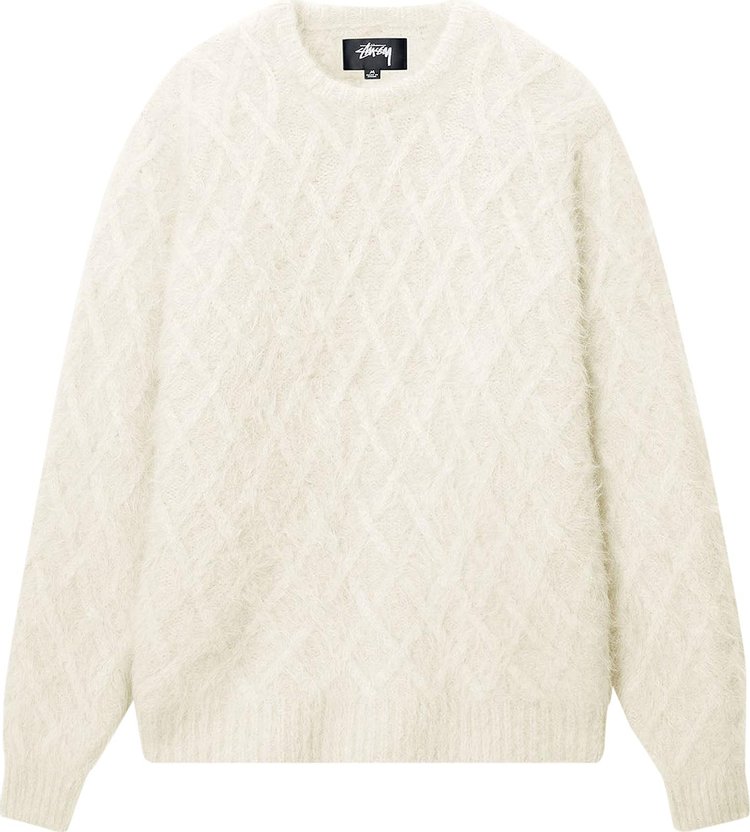 

Свитер Stussy Fuzzy Lattice Crew 'Ivory', кремовый