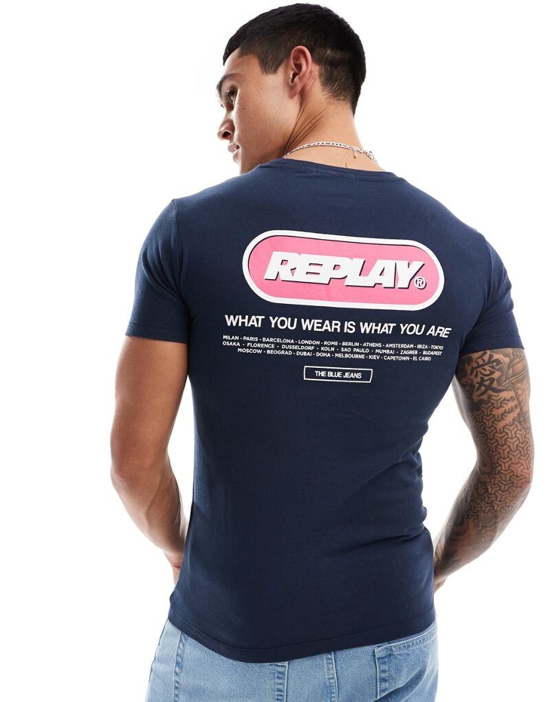 

Replay – синяя футболка с логотипом