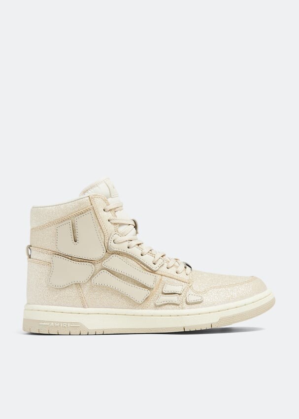 

Кроссовки Amiri Crystal Skel Hi-Top, бежевый