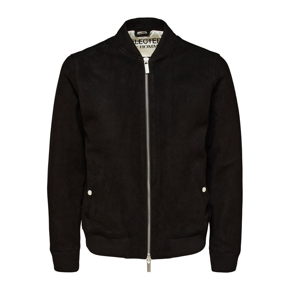 

Куртка Selected Archive Suede Bomber, черный