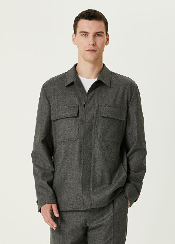 

Верхняя рубашка из шерсти Lardini, серый