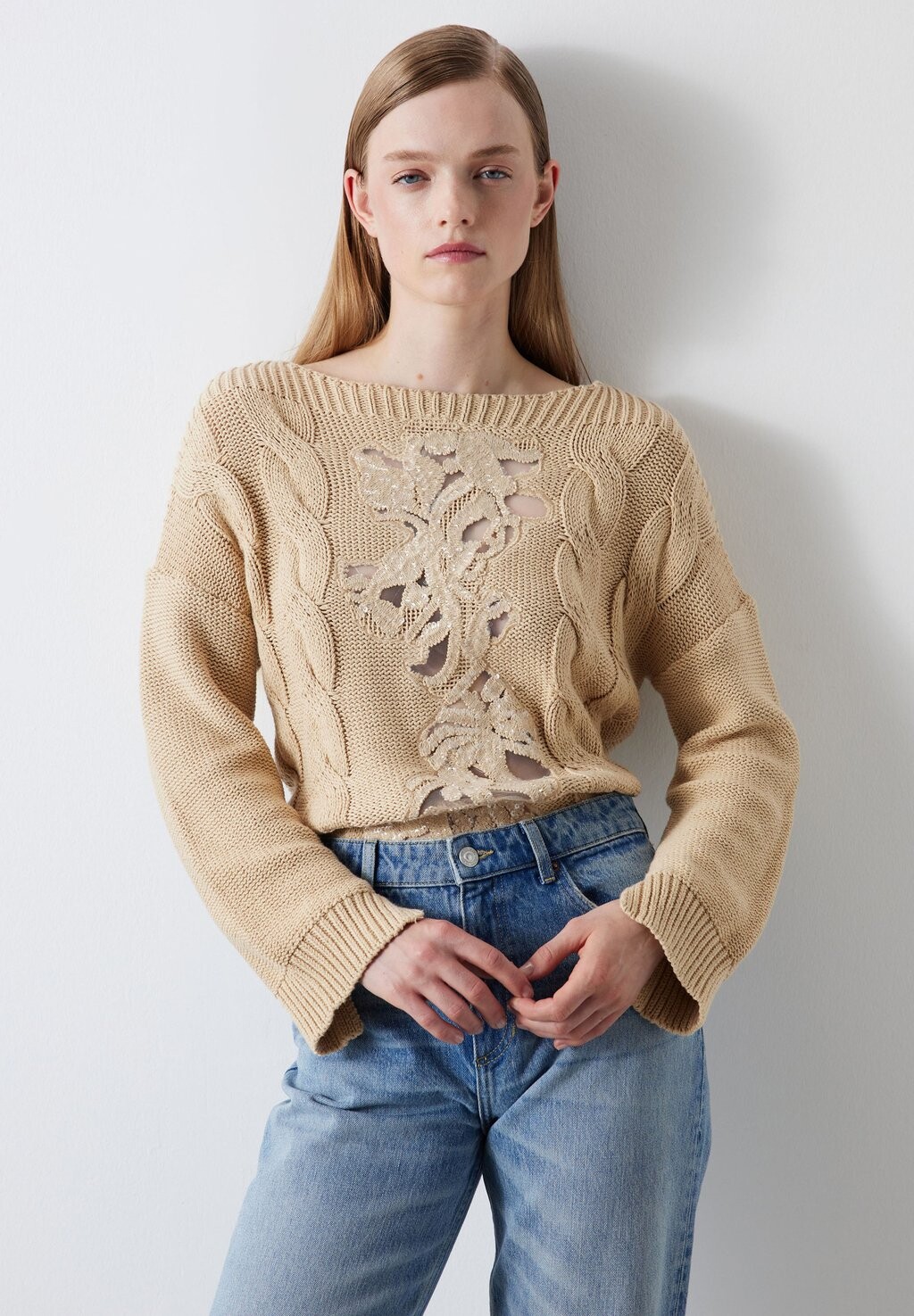 

Свитер Sequin Embroidered Ipekyol, цвет natural
