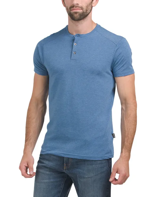

Футболка Henley из трехцветной смеси Kenneth Cole, цвет Ocean