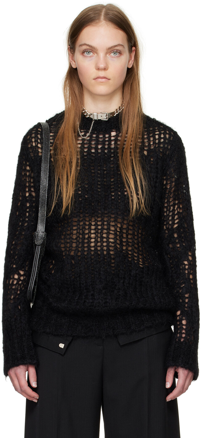 

Черный свитер с круглым вырезом Acne Studios, цвет Black