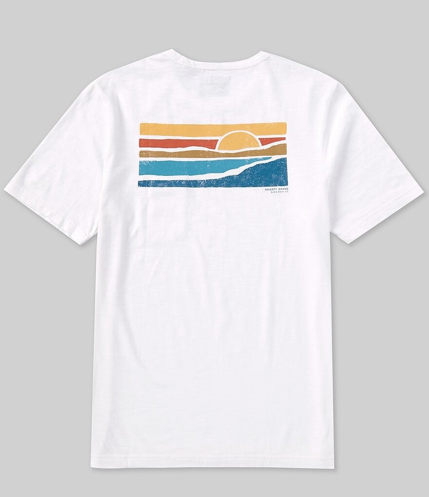 

Faherty Футболка с короткими рукавами и рисунком Sunwashed Ocean Scene, белый