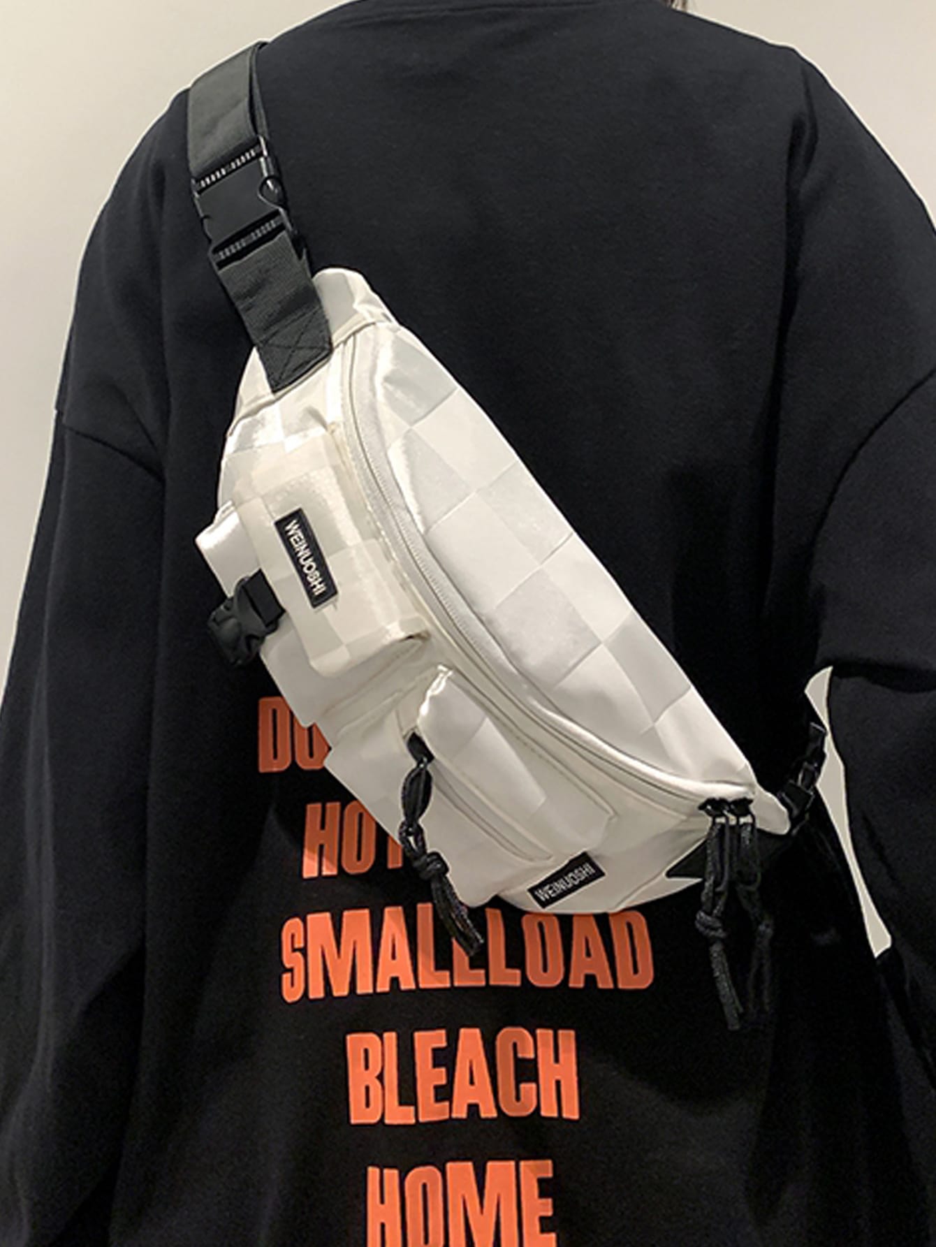 Мужской минималистичный поясной кошелек с несколькими отделениями, белый мужская минималистичная поясная сумка с отверстием для наушников черный