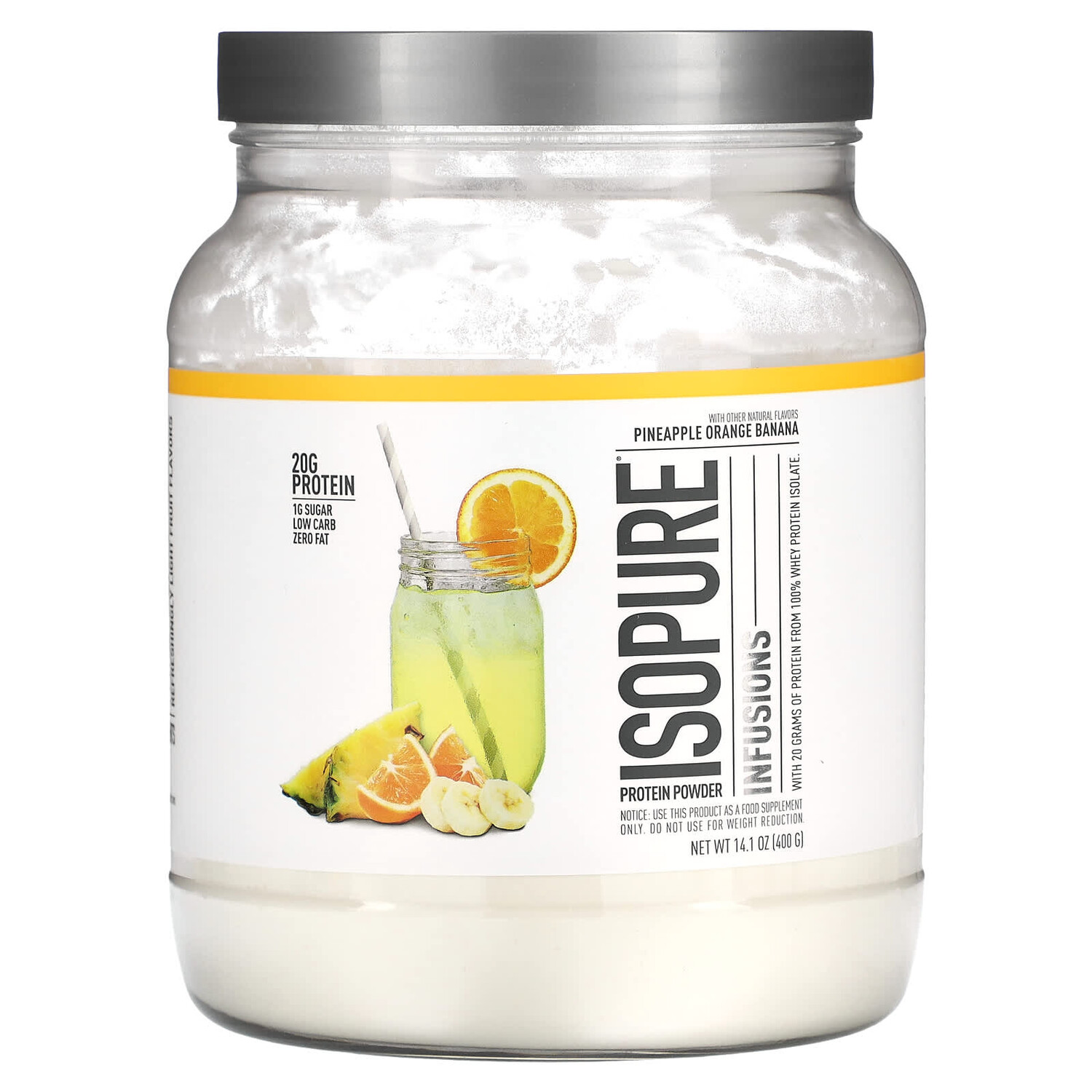 

Infusions, протеиновый порошок, ананас, апельсин и банан, 400 г (14,1 унции), Isopure