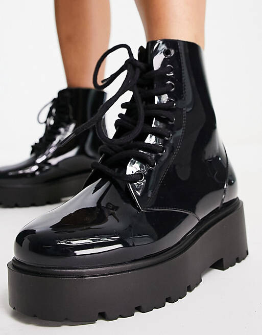 

Черные резиновые сапоги на шнуровке ASOS DESIGN Generate, Черный