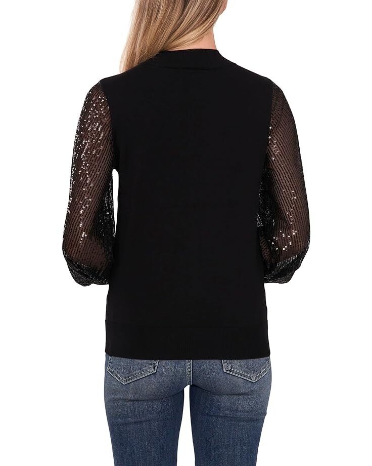 

Свитер CeCe Sequin Sleeve Sweater, цвет Rich Black