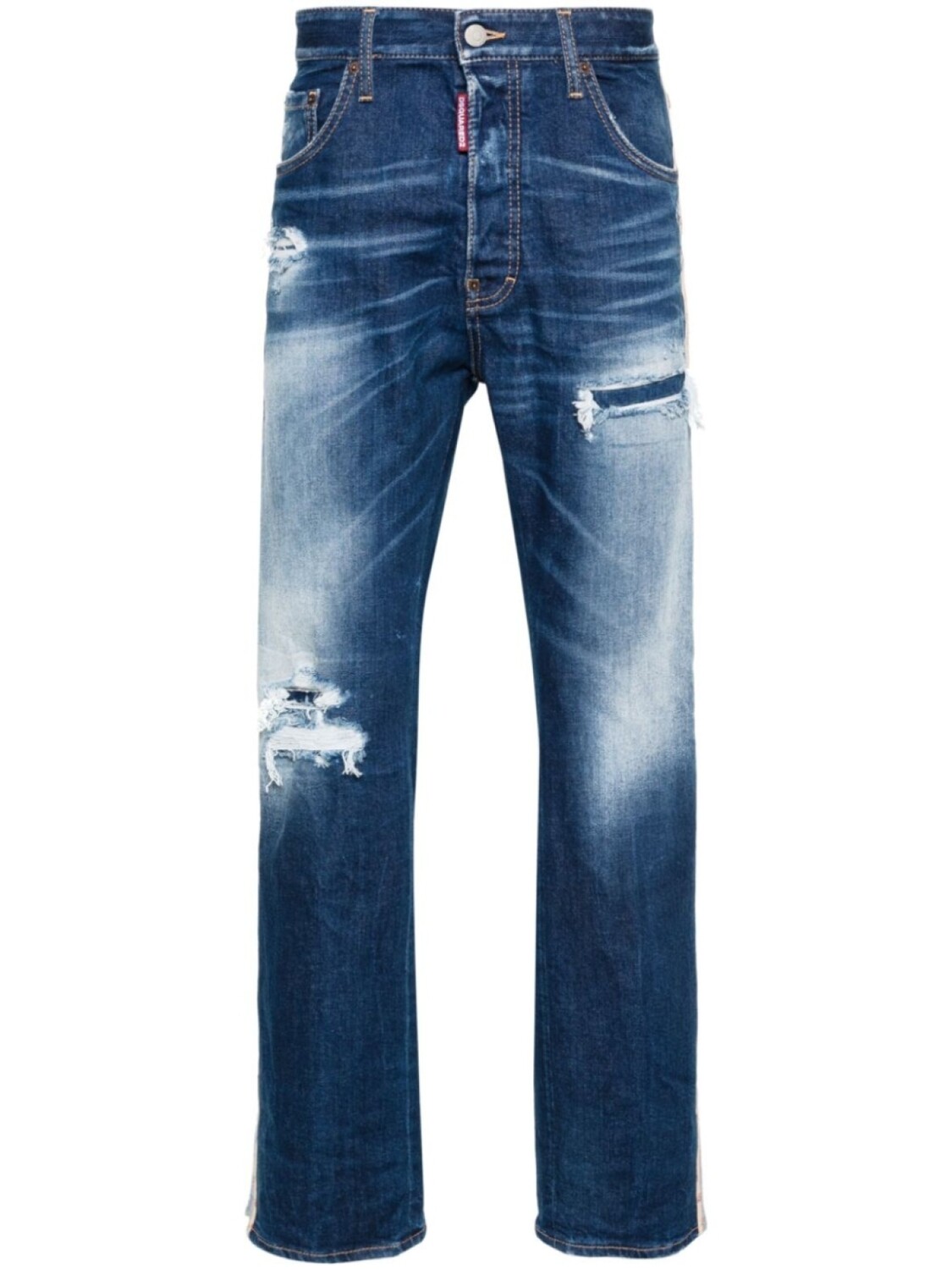 

Dsquared2 прямые джинсы с лампасами, синий