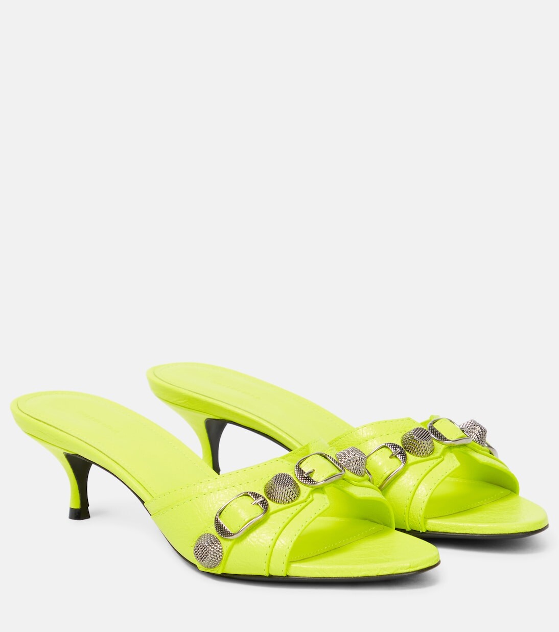 

Кожаные сандалии cagole Balenciaga, желтый