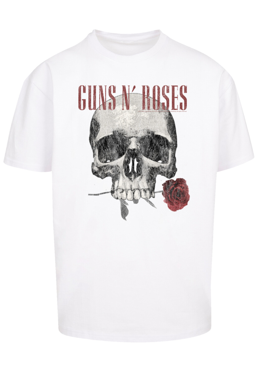 

Футболка F4NT4STIC Guns 'n' Roses Flower Skull Rock Musik Band, белый