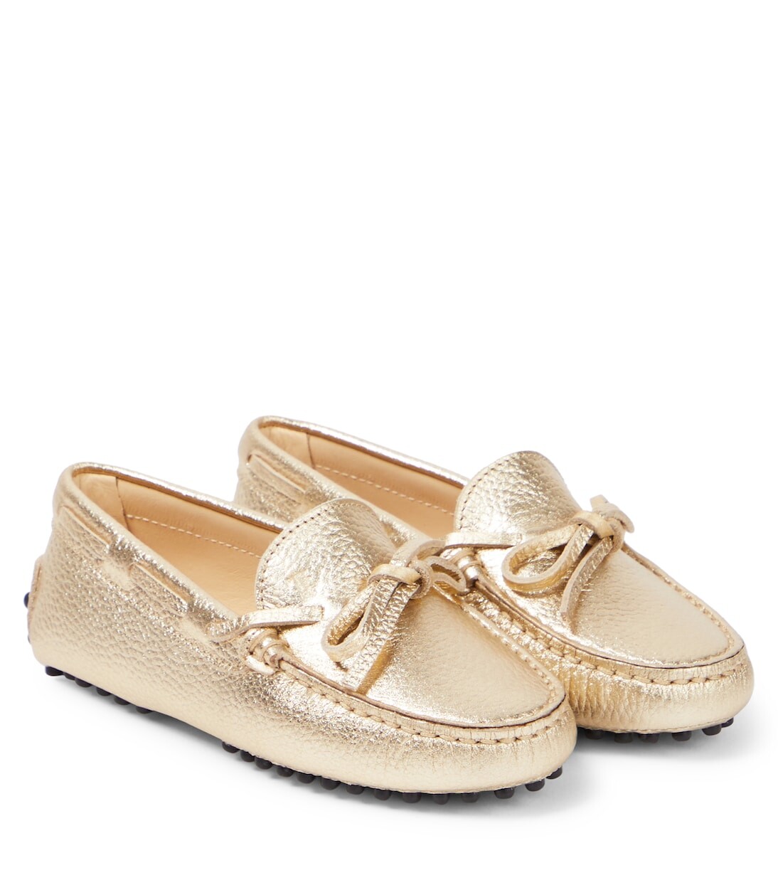 

Лоферы Gommino из металлизированной кожи Tod'S Junior, золотой