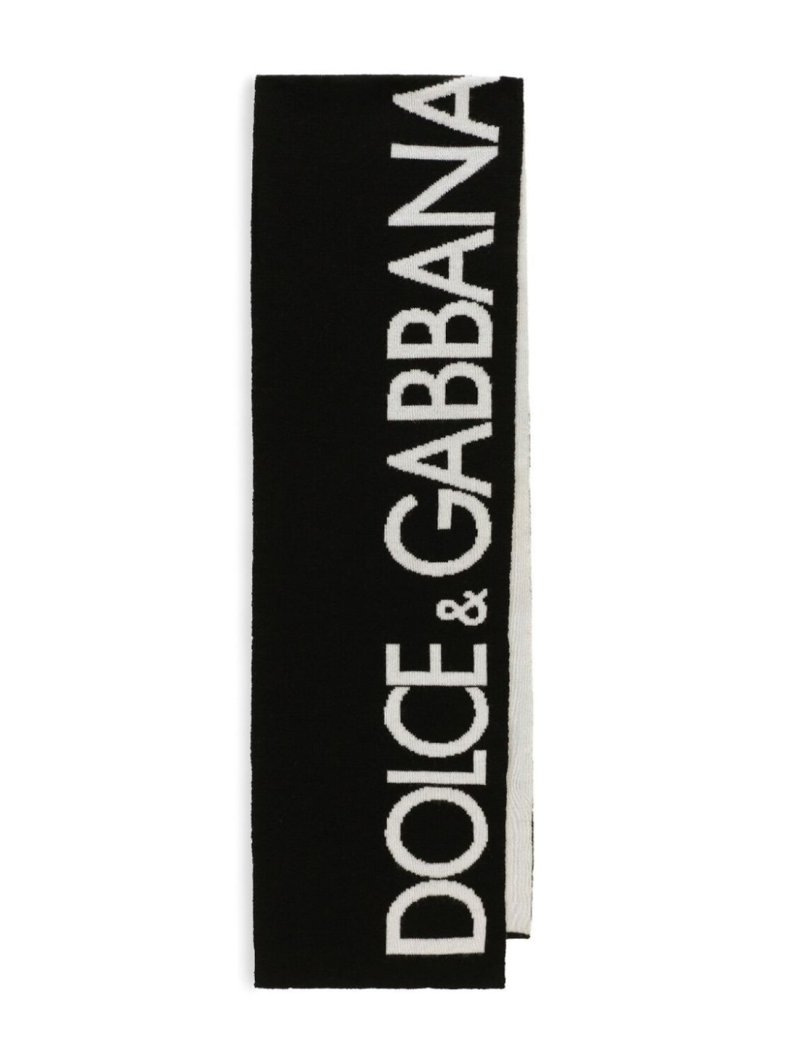 

Dolce & Gabbana шерстяной шарф вязки интарсия с логотипом, черный