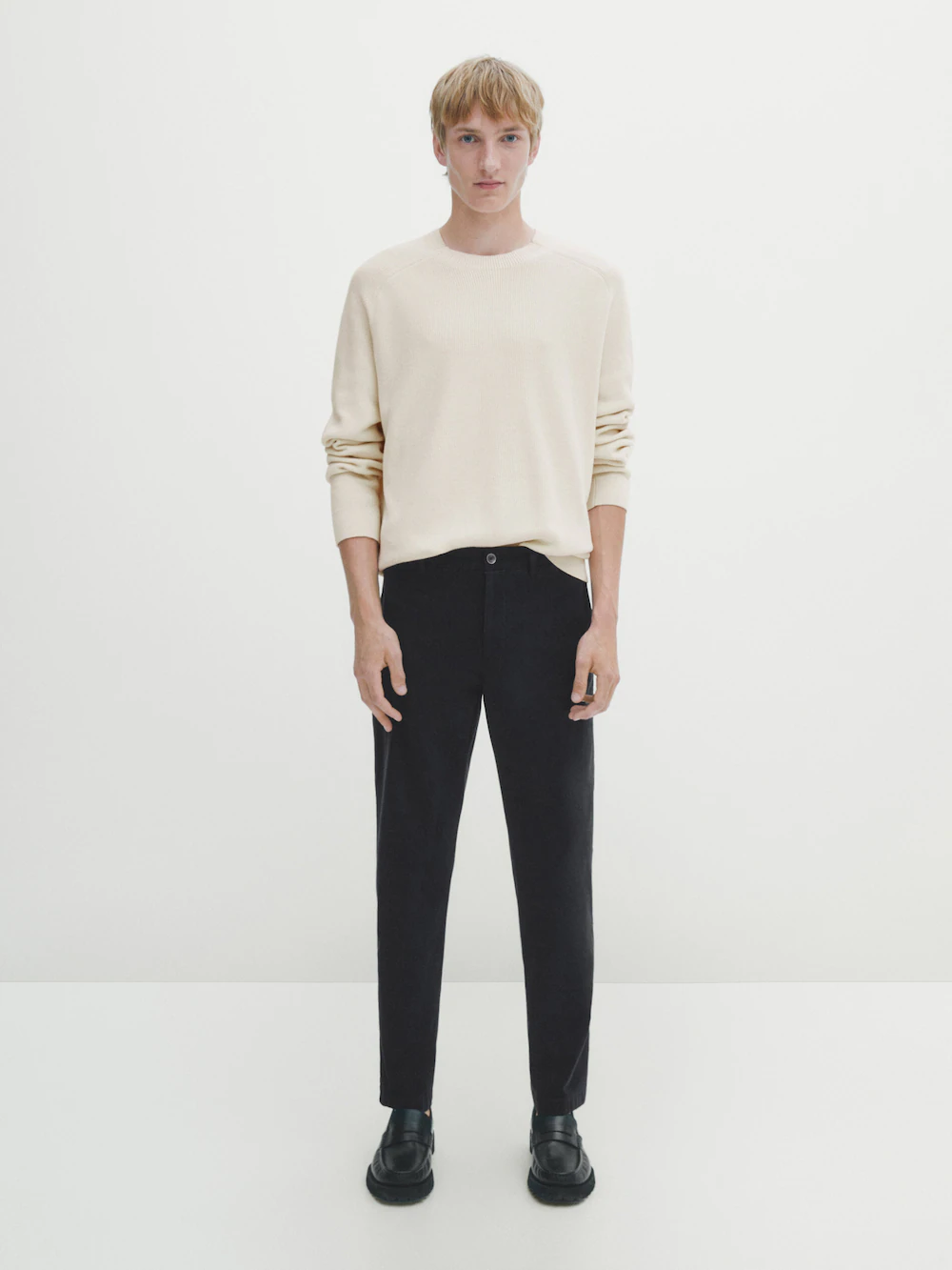 

Брюки чинос из смешанного хлопка Massimo Dutti, синий