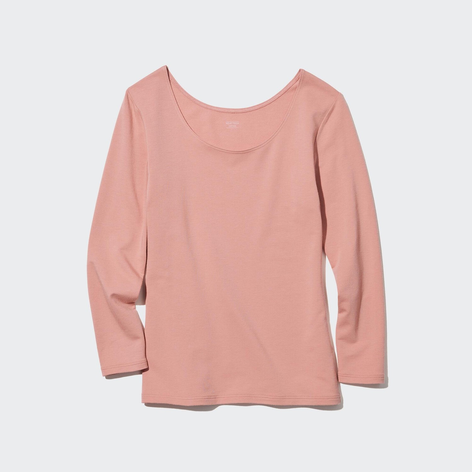 

Футболка из термохлопка Uniqlo Heattech с широким вырезом, розовый