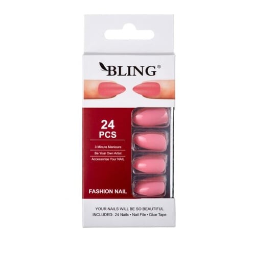 

Типсы BLING, Искусственные ногти, Fashion Nail (24 шт.) – розовый