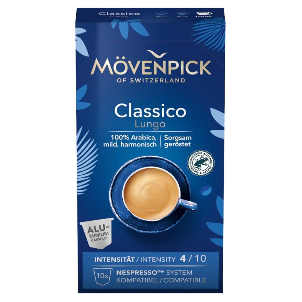 

Кофейные капсулы CLASSICO LUNGO в алюминиевых капсулах от Mövenpick, 10 шт.