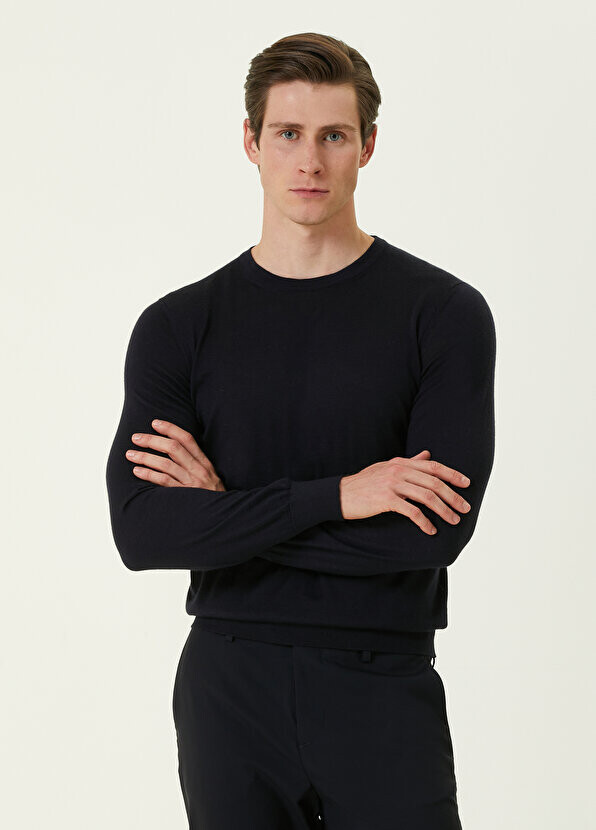 

Темно-синий кашемировый свитер Zegna