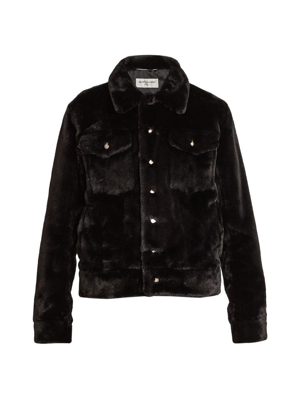 

Джинсовая куртка из меха без животных Saint Laurent, нуарный