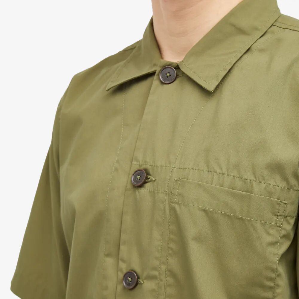 Universal Works Рубашка с короткими рукавами из переработанного полиэстера, зеленый
