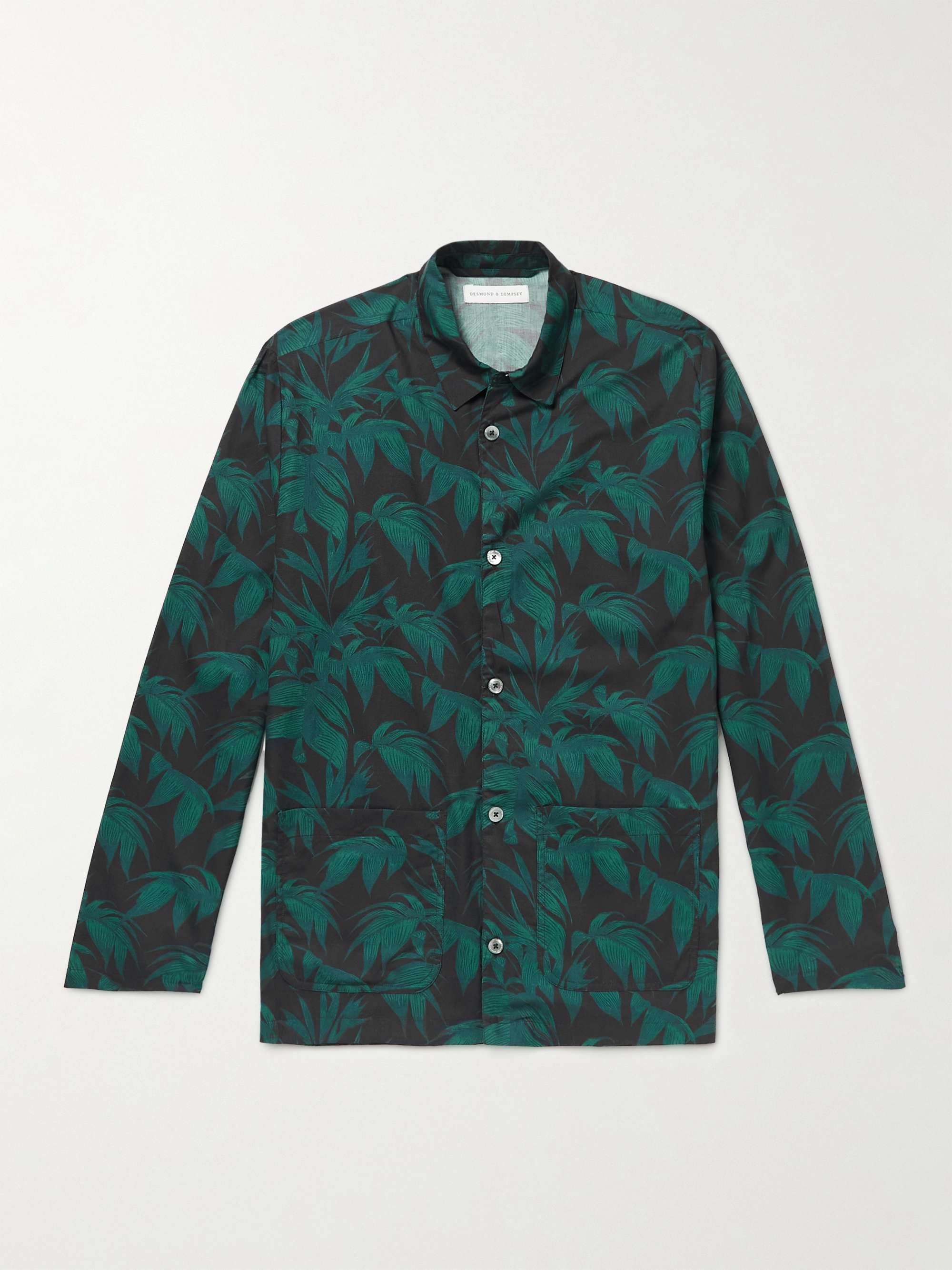 цена Облегающий пижамный комплект из хлопка с принтом DESMOND & DEMPSEY, зеленый