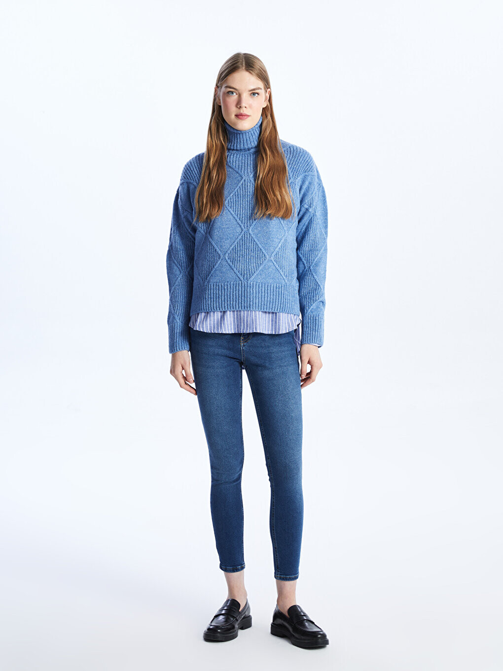 

Женские джинсовые брюки пуш-ап LCW Jeans, среднее индиго родео