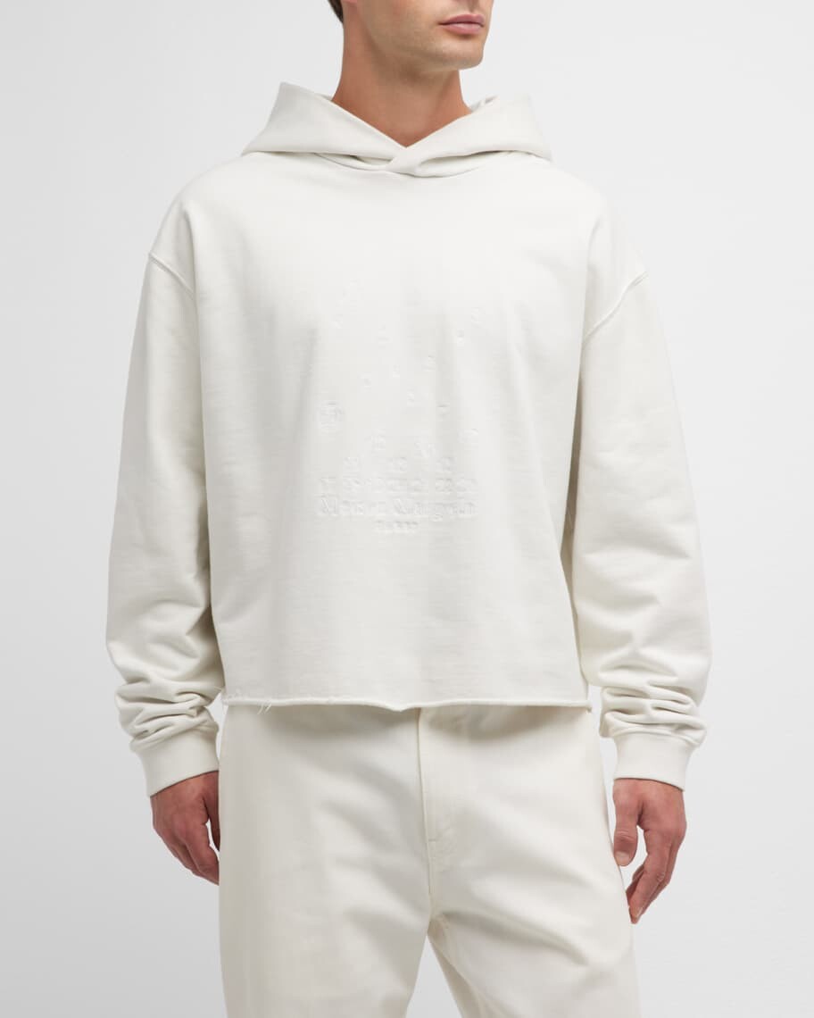 

Мужская укороченная худи с вышивкой в ​​тон Maison Margiela
