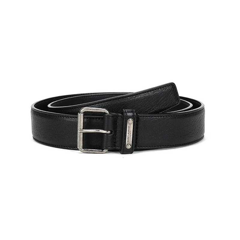 

SAINT LAURENT Мужской кожаный ремень, Black