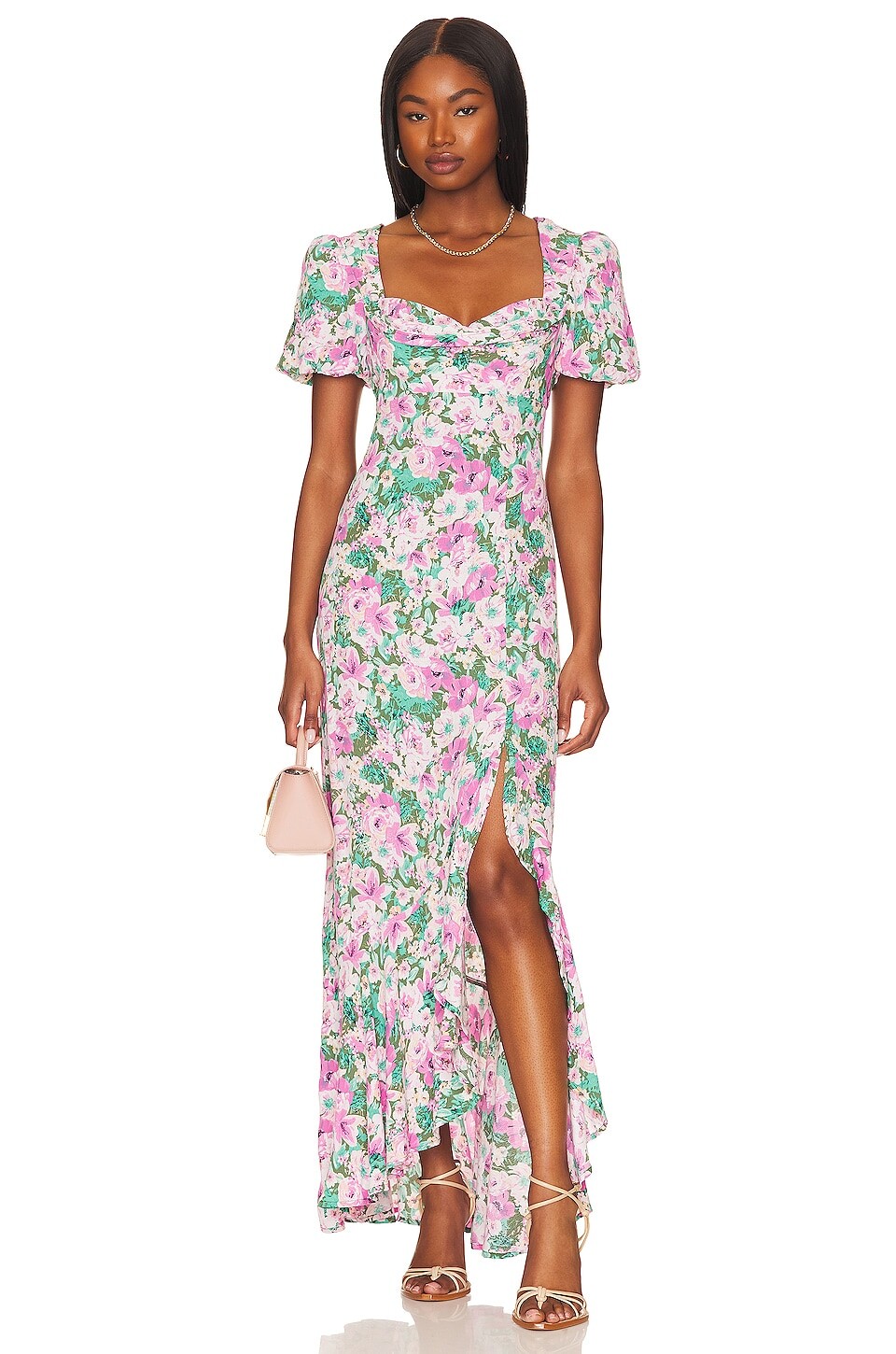 

Платье ASTR the Label Dayanara, цвет Green & Pink Floral